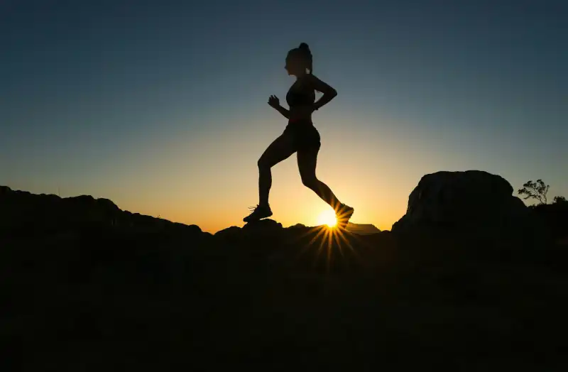 Runner at sunset